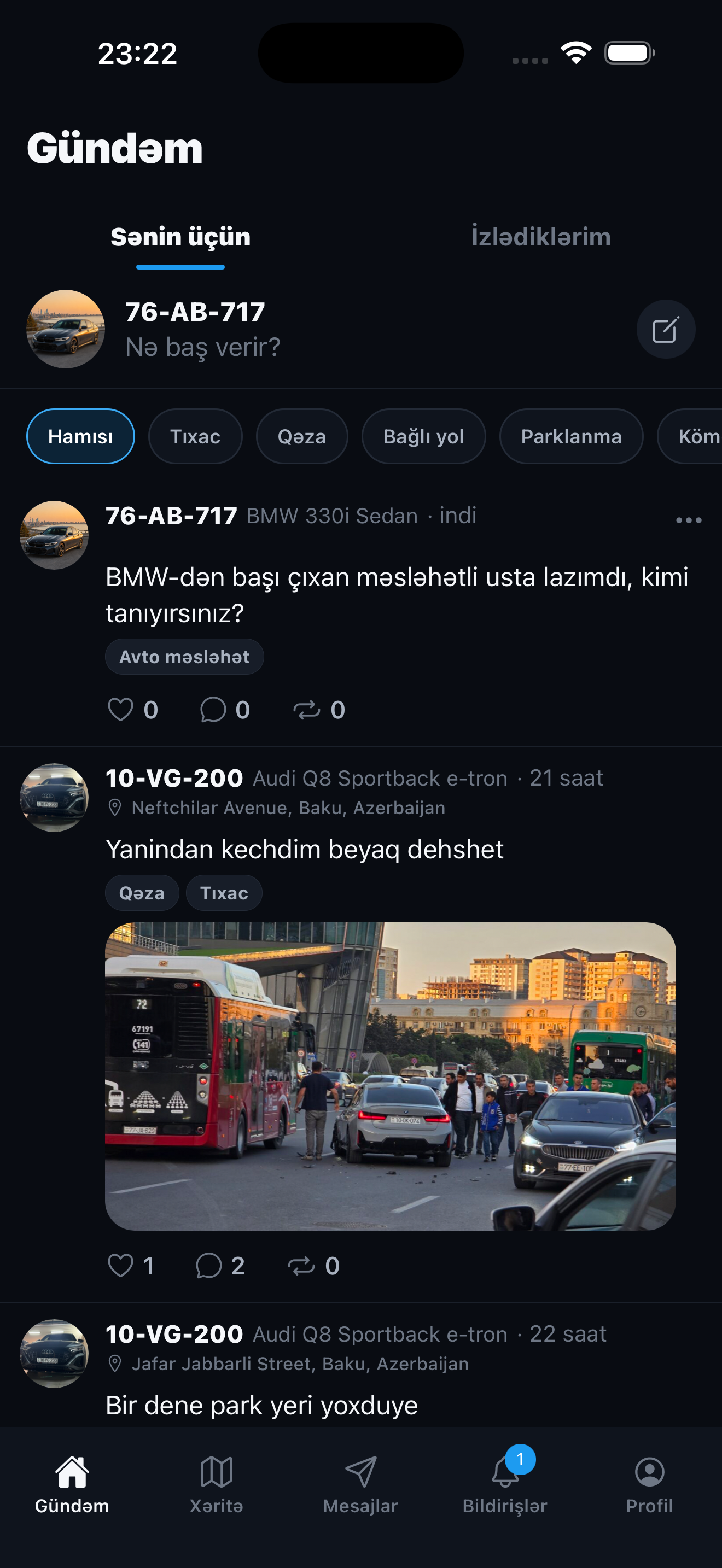 Torq tətbiqində 76-AB-717 profilli sosial lent